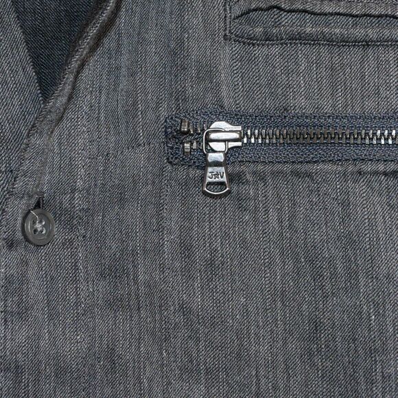 John Varvatos Men's Button up Shirt zip pockets in grey size large - Picture 4 of 7